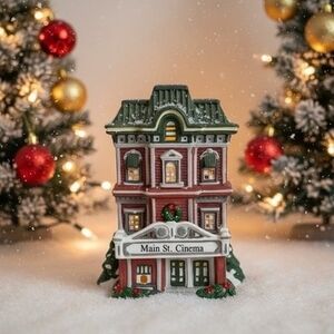 Dickens Keepsake Porcelain Lighted House Main St Cinema O Well Novelty 1994 VG